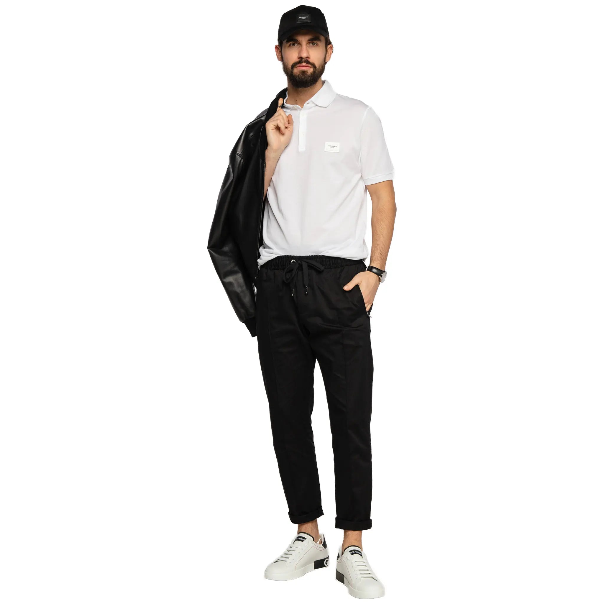 Front View of Preloved - Dolce & Gabbana Regular Fit Black Trousers